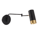 Swing Arm Wall Lamp Wall Mounted Bedside Lamps with Adjustable Swing Arms for Bedroom Living Room Reading Black