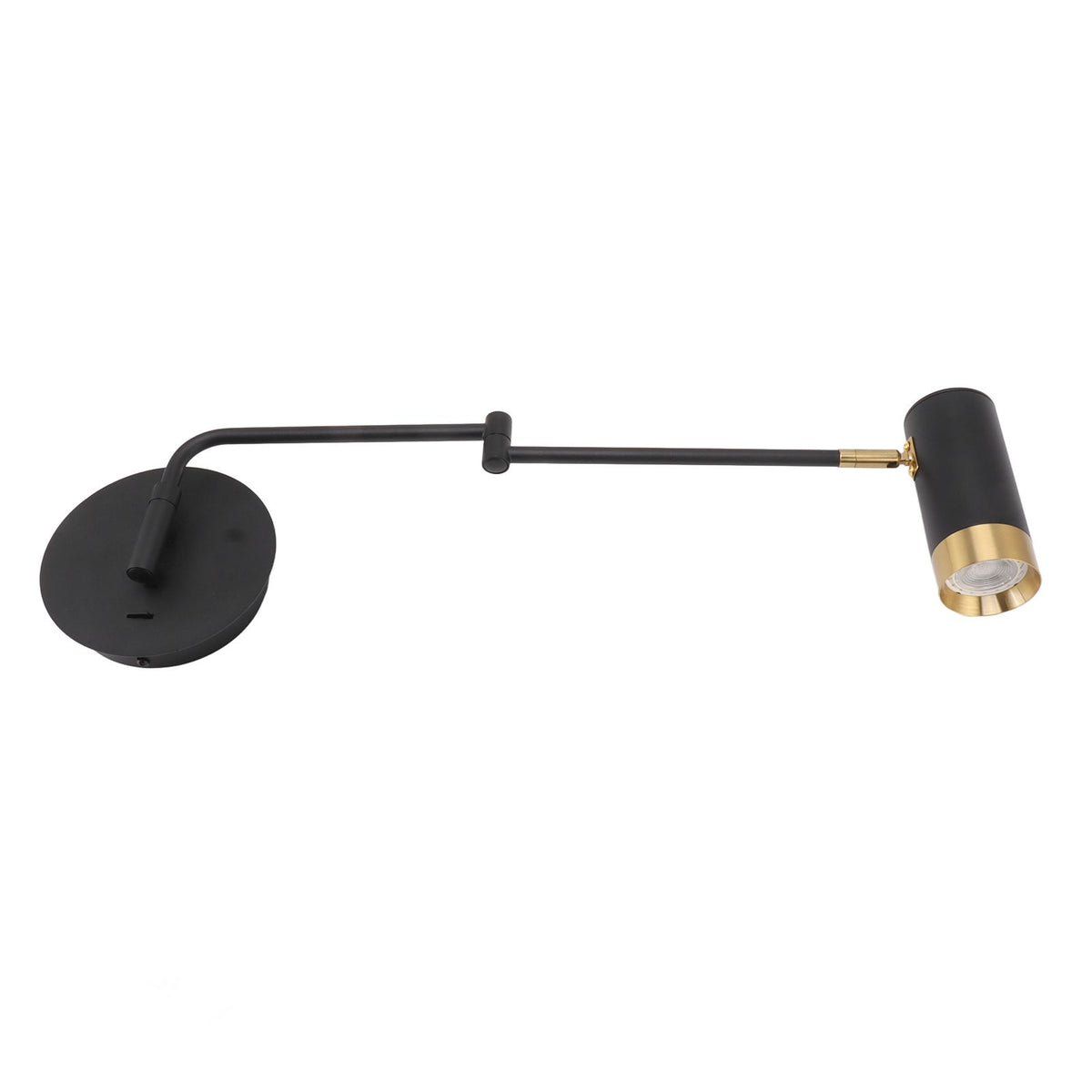 Swing Arm Wall Lamp Wall Mounted Bedside Lamps with Adjustable Swing Arms for Bedroom Living Room Reading Black