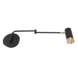 Swing Arm Wall Lamp Wall Mounted Bedside Lamps with Adjustable Swing Arms for Bedroom Living Room Reading Black - Low Angle