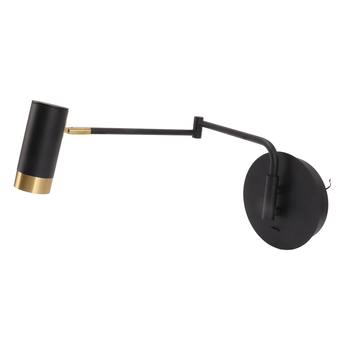 Swing Arm Wall Lamp Wall Mounted Bedside Lamps with Adjustable Swing Arms for Bedroom Living Room Reading Black