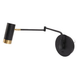 Swing Arm Wall Lamp Wall Mounted Bedside Lamps with Adjustable Swing Arms for Bedroom Living Room Reading Black