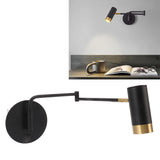 Swing Arm Wall Lamp Wall Mounted Bedside Lamps with Adjustable Swing Arms for Bedroom Living Room Reading Black - Extra Image