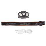 LED Headlamp White and Red Light High Bright Motion Sensing USB Rechargeable Headlamp Flashlight