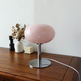 Bedside Table Lamp Iron Base Cute Shape Simple Modern Elegant Nightstand Lamp for Home Button Switch Pink