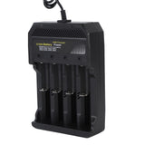 18650 Battery Charger Independent Charging 4 Bay Universal Smart Battery Charger for 10440 14500 16340 16650 14650 18350 18500 18650 Lithium Li Ion Batteries - Front View