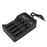 18650 Battery Charger Independent Charging 4 Bay Universal Smart Battery Charger for 10440 14500 16340 16650 14650 18350 18500 18650 Lithium Li Ion Batteries