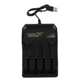 18650 Battery Charger Independent Charging 4 Bay Universal Smart Battery Charger for 10440 14500 16340 16650 14650 18350 18500 18650 Lithium Li Ion Batteries