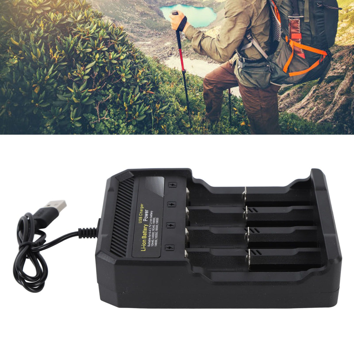18650 Battery Charger Independent Charging 4 Bay Universal Smart Battery Charger for 10440 14500 16340 16650 14650 18350 18500 18650 Lithium Li Ion Batteries