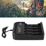 18650 Battery Charger Independent Charging 4 Bay Universal Smart Battery Charger for 10440 14500 16340 16650 14650 18350 18500 18650 Lithium Li Ion Batteries