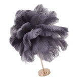 Ostrich Feather Table Lamp Rechargeable Modern Romantic Decoration Lamp Bedroom Bedside Lamp for Home Decoration Grey