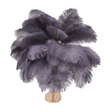 Ostrich Feather Table Lamp Rechargeable Modern Romantic Decoration Lamp Bedroom Bedside Lamp for Home Decoration Grey