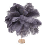 Ostrich Feather Table Lamp Rechargeable Modern Romantic Decoration Lamp Bedroom Bedside Lamp for Home Decoration Grey