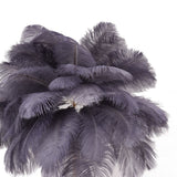 Ostrich Feather Table Lamp Rechargeable Modern Romantic Decoration Lamp Bedroom Bedside Lamp for Home Decoration Grey