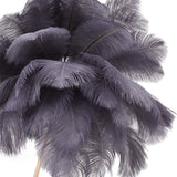 Ostrich Feather Table Lamp Rechargeable Modern Romantic Decoration Lamp Bedroom Bedside Lamp for Home Decoration Grey