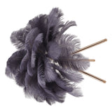 Feather Table Lamp USB Rechargeable Ostrich Feather Desk Light with Gold Tripod for Bedroom 40Pcs Artificial Feather Grey - Extra Image