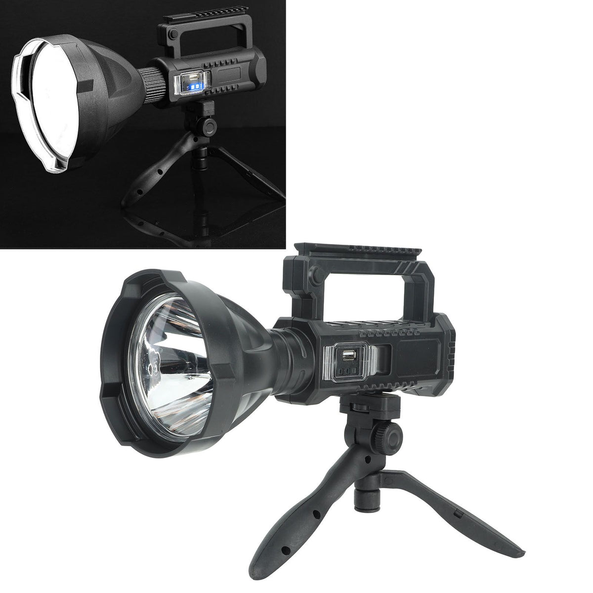 W590 Rechargeable Spotlight Handheld Lamp Strong Light Searchlight USB Chargeable Strong Light Handheld Flashlight White Light