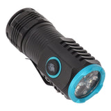 Mini Powerful Flashlight High Luminous Flux 2000lm Bright USB C Rechargeable LED 6 Modes IPX4 Waterproof Tail Magnet - Low Angle