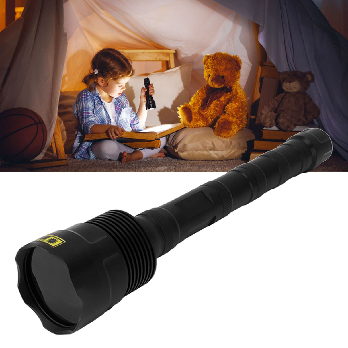 365nm UV Flashlight High Power Black Filter Handheld Ultraviolet Light for Identification Detection