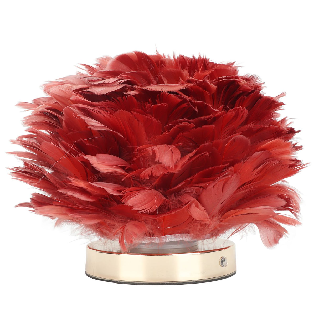 Feather Table Lamp Stepless Dimming USB Charging Touch Control LED Table Lamp for Bedroom Cafe Wine Red