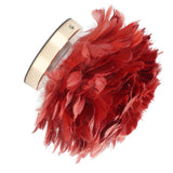 Feather Table Lamp Stepless Dimming USB Charging Touch Control LED Table Lamp for Bedroom Cafe Wine Red