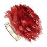 Feather Table Lamp Stepless Dimming USB Charging Touch Control LED Table Lamp for Bedroom Cafe Wine Red - 45-Degree Angle