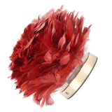 Feather Table Lamp Stepless Dimming USB Charging Touch Control LED Table Lamp for Bedroom Cafe Wine Red
