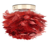 Feather Table Lamp Stepless Dimming USB Charging Touch Control LED Table Lamp for Bedroom Cafe Wine Red