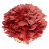 Feather Table Lamp Stepless Dimming USB Charging Touch Control LED Table Lamp for Bedroom Cafe Wine Red - Low Angle