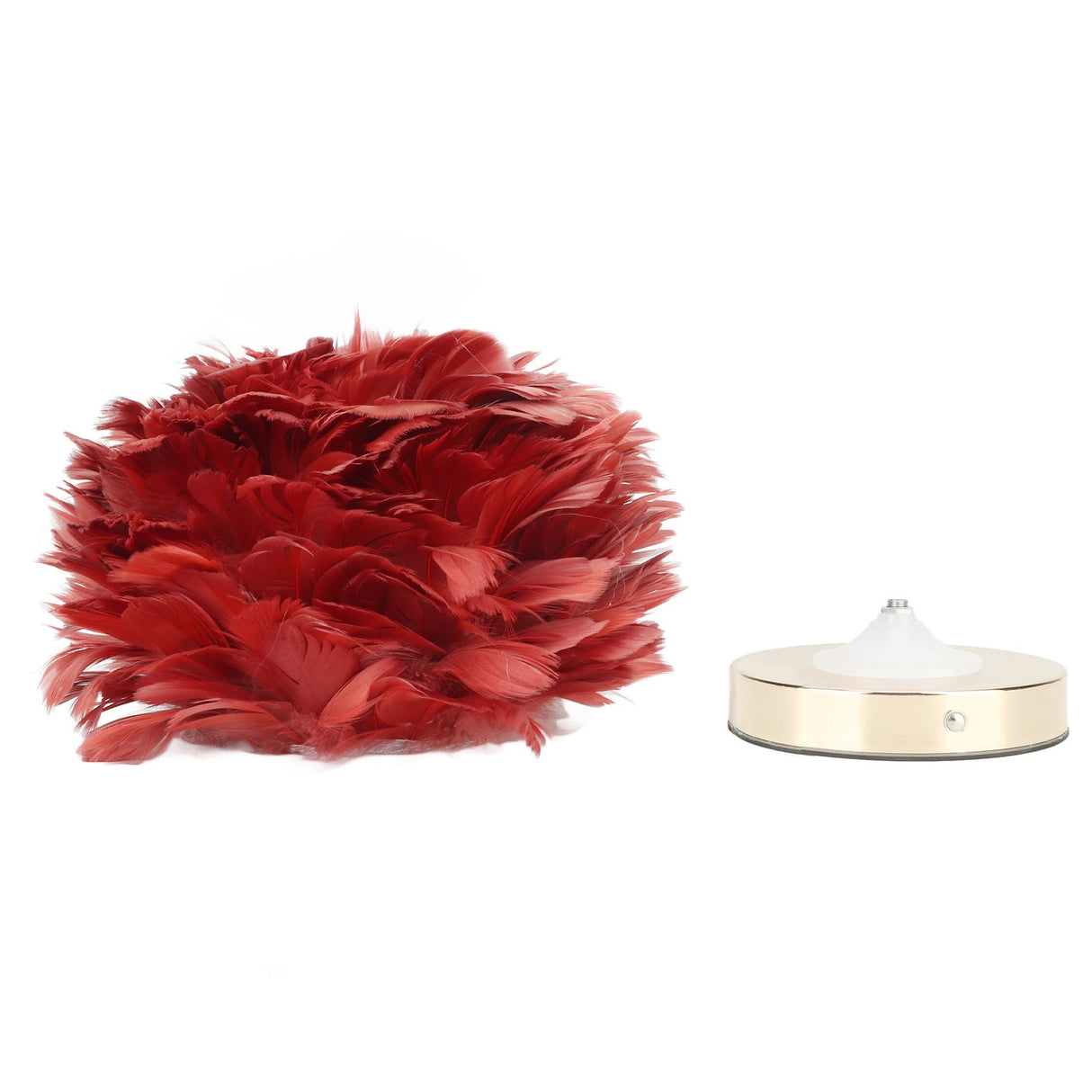 Feather Table Lamp Stepless Dimming USB Charging Touch Control LED Table Lamp for Bedroom Cafe Wine Red