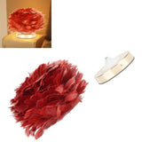 Feather Table Lamp Stepless Dimming USB Charging Touch Control LED Table Lamp for Bedroom Cafe Wine Red