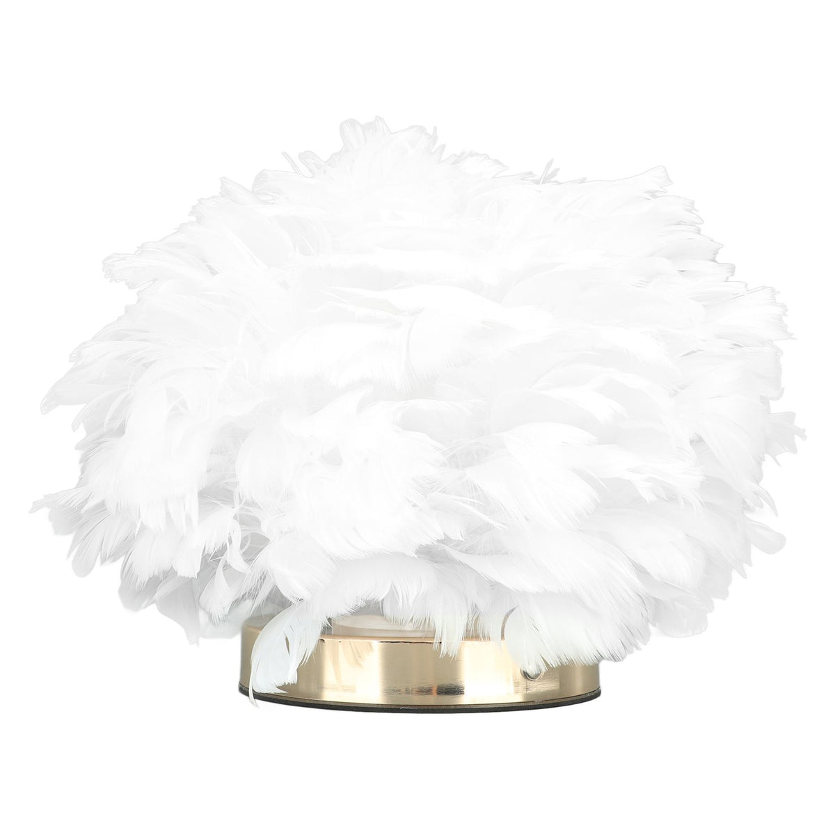 Feather Table Lamp USB Type C 5V Touch Control Stepless Dimming LED Table Lamp for Bedroom Cafe White