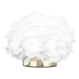 Feather Table Lamp USB Type C 5V Touch Control Stepless Dimming LED Table Lamp for Bedroom Cafe White - Front View