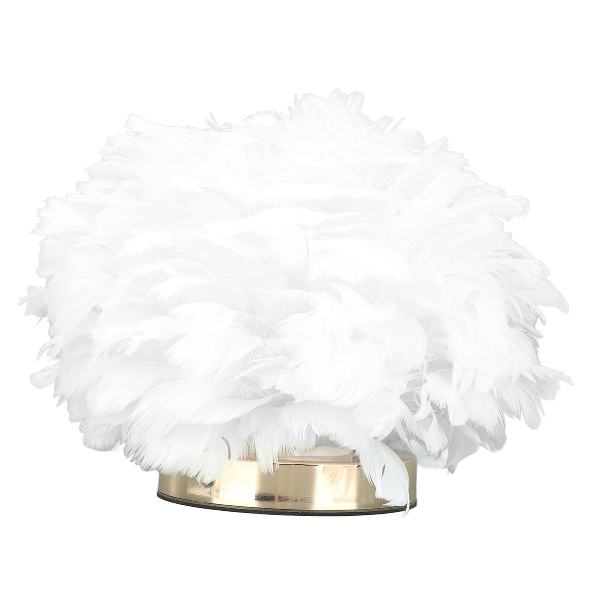 Feather Table Lamp USB Type C 5V Touch Control Stepless Dimming LED Table Lamp for Bedroom Cafe White
