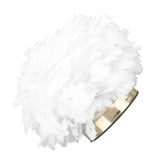 Feather Table Lamp USB Type C 5V Touch Control Stepless Dimming LED Table Lamp for Bedroom Cafe White - Close-Up Angle