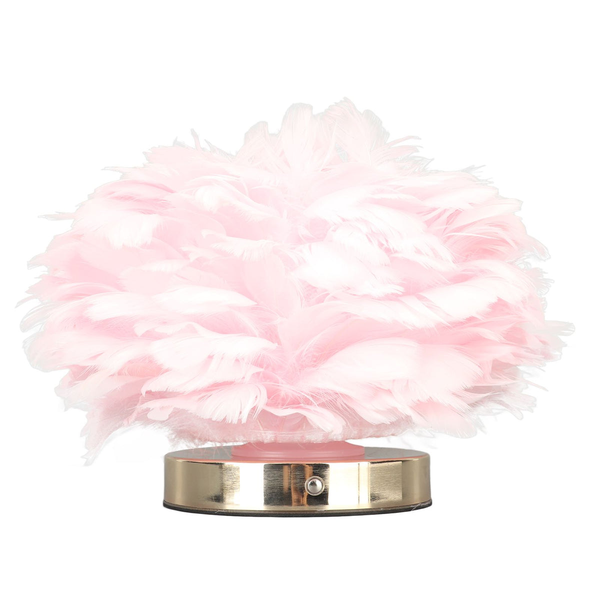 Feather Table Lamp USB Type C 5V Touch Control Stepless Dimming LED Table Lamp for Bedroom Cafe Pink