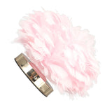 Feather Table Lamp USB Type C 5V Touch Control Stepless Dimming LED Table Lamp for Bedroom Cafe Pink - Top-Down View