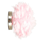 Feather Table Lamp USB Type C 5V Touch Control Stepless Dimming LED Table Lamp for Bedroom Cafe Pink