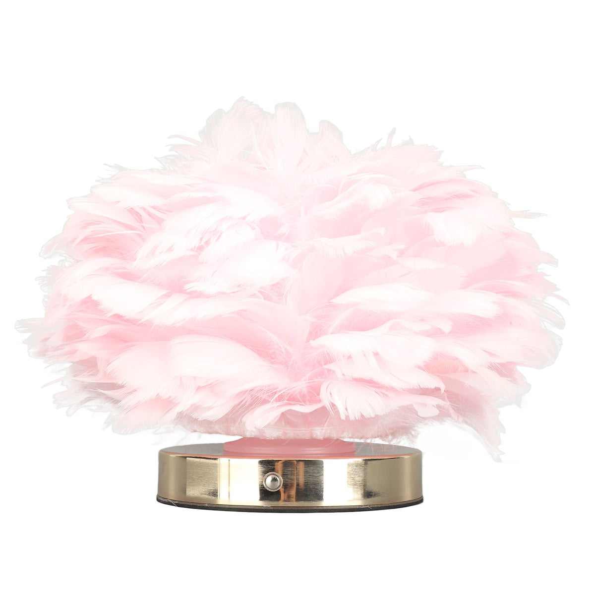 Feather Table Lamp USB Type C 5V Touch Control Stepless Dimming LED Table Lamp for Bedroom Cafe Pink