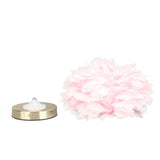 Feather Table Lamp USB Type C 5V Touch Control Stepless Dimming LED Table Lamp for Bedroom Cafe Pink