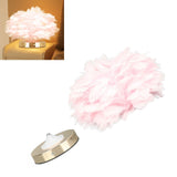 Feather Table Lamp USB Type C 5V Touch Control Stepless Dimming LED Table Lamp for Bedroom Cafe Pink