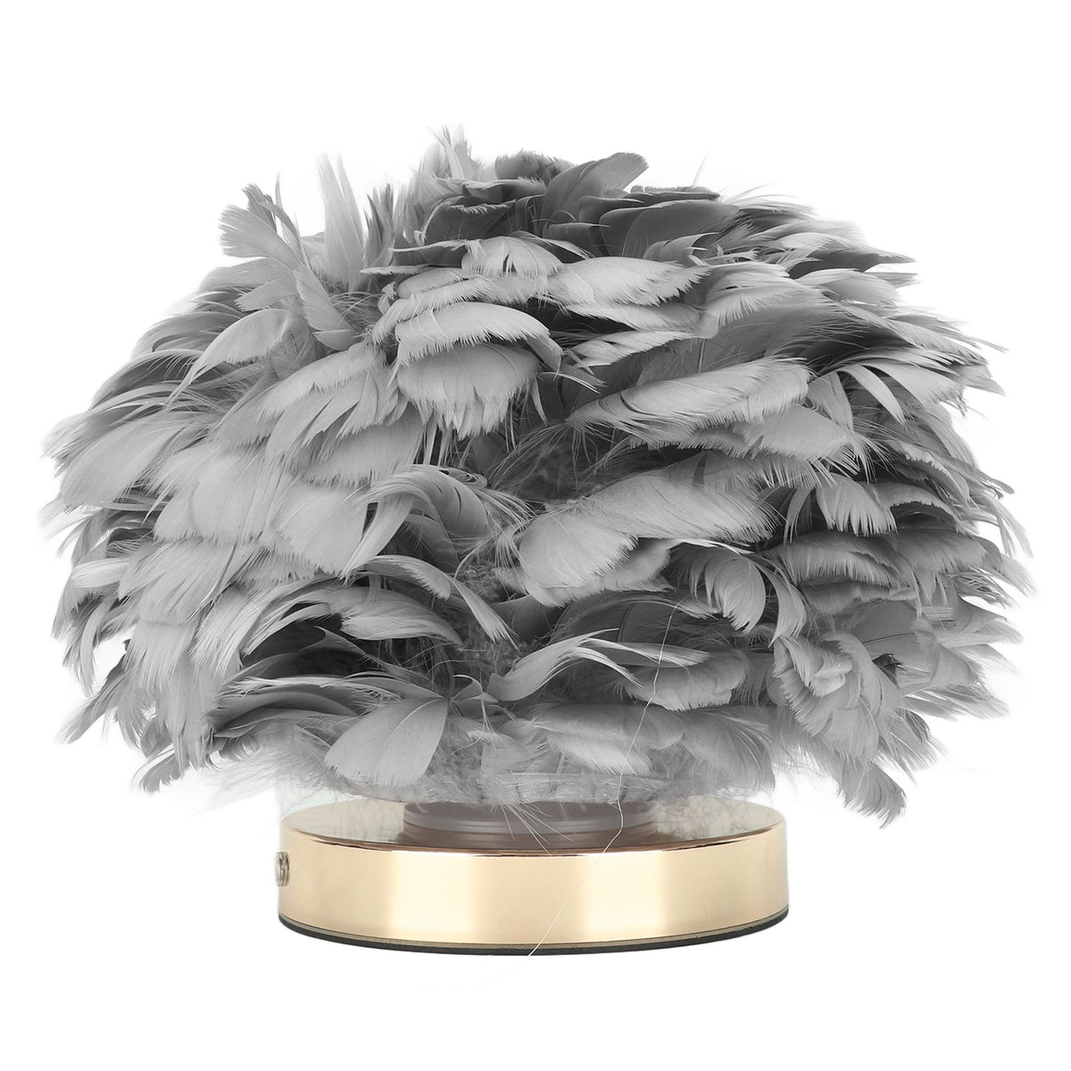 Feather Table Lamp USB Type C 5V Touch Control Stepless Dimming LED Table Lamp for Bedroom Cafe Grey