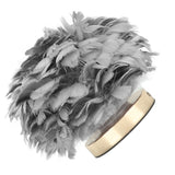Feather Table Lamp USB Type C 5V Touch Control Stepless Dimming LED Table Lamp for Bedroom Cafe Grey - 45-Degree Angle