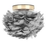 Feather Table Lamp USB Type C 5V Touch Control Stepless Dimming LED Table Lamp for Bedroom Cafe Grey - Close-Up Angle