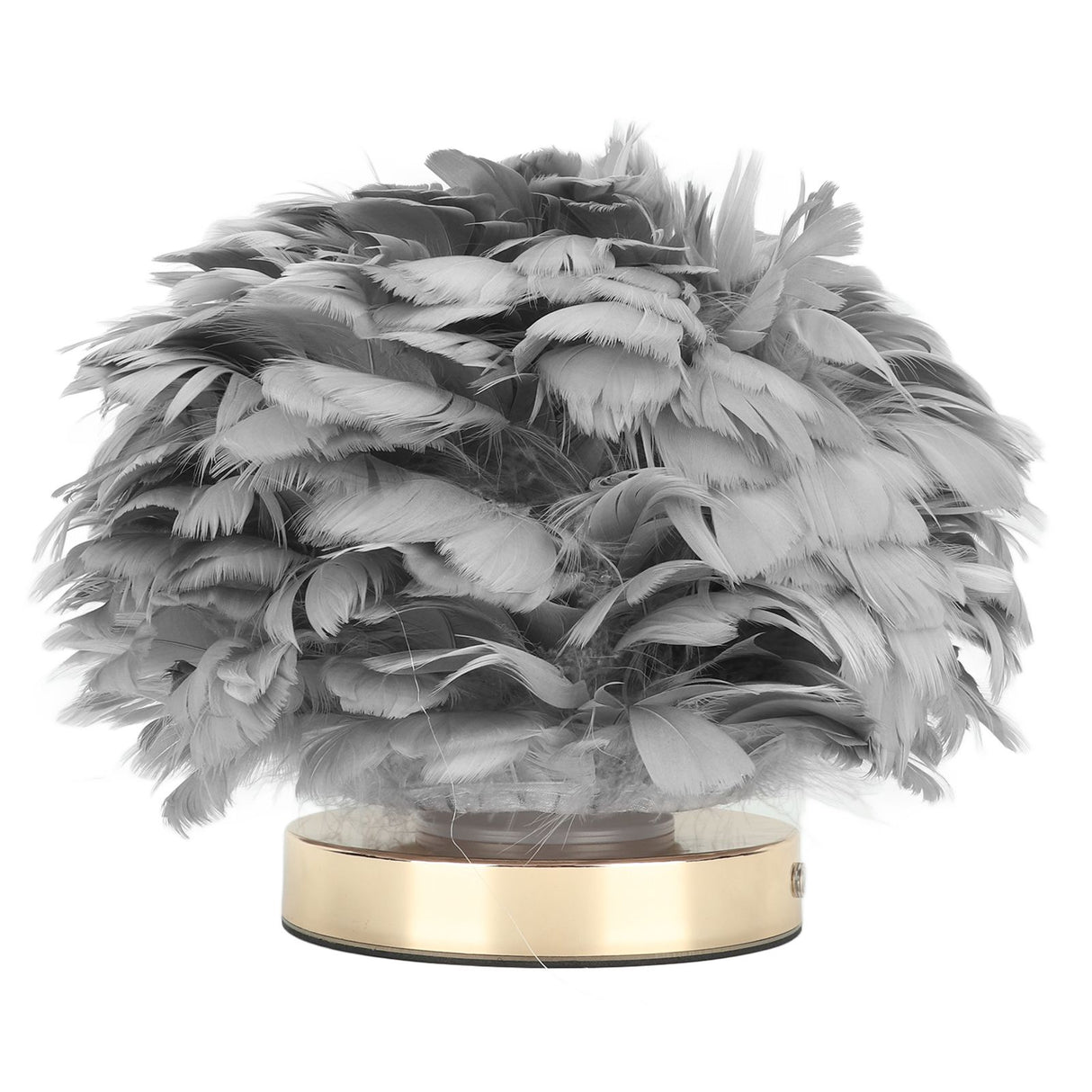Feather Table Lamp USB Type C 5V Touch Control Stepless Dimming LED Table Lamp for Bedroom Cafe Grey