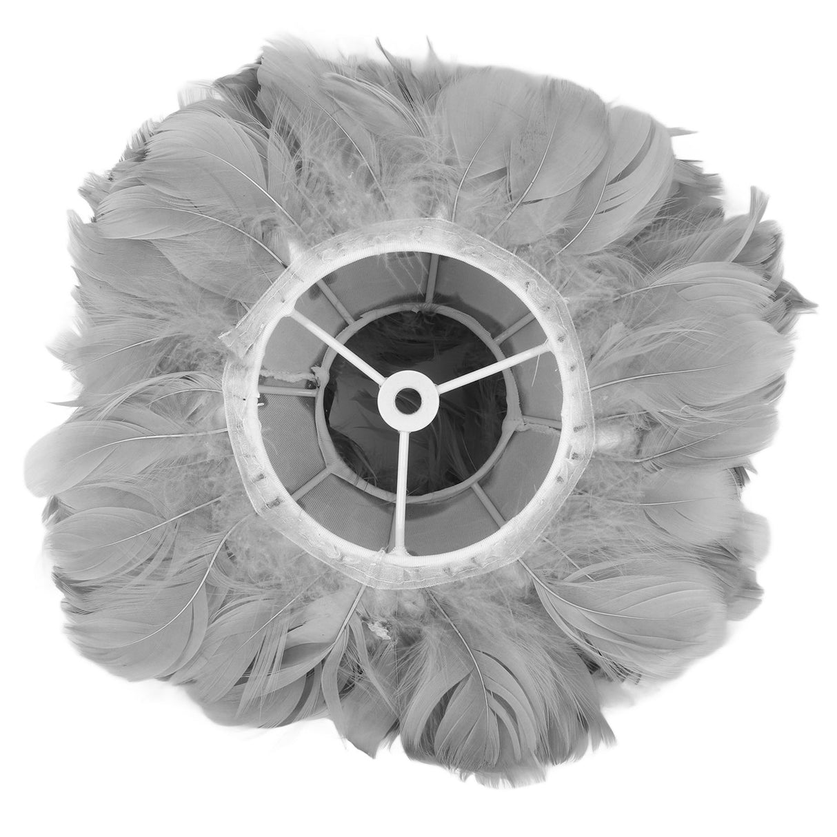 Feather Table Lamp USB Type C 5V Touch Control Stepless Dimming LED Table Lamp for Bedroom Cafe Grey