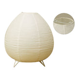 Rice Paper Lantern Lamp Soft Warm Light Home Decoration Modern Standing Bedside Table Lamp for Cafe Bedroom - Front View