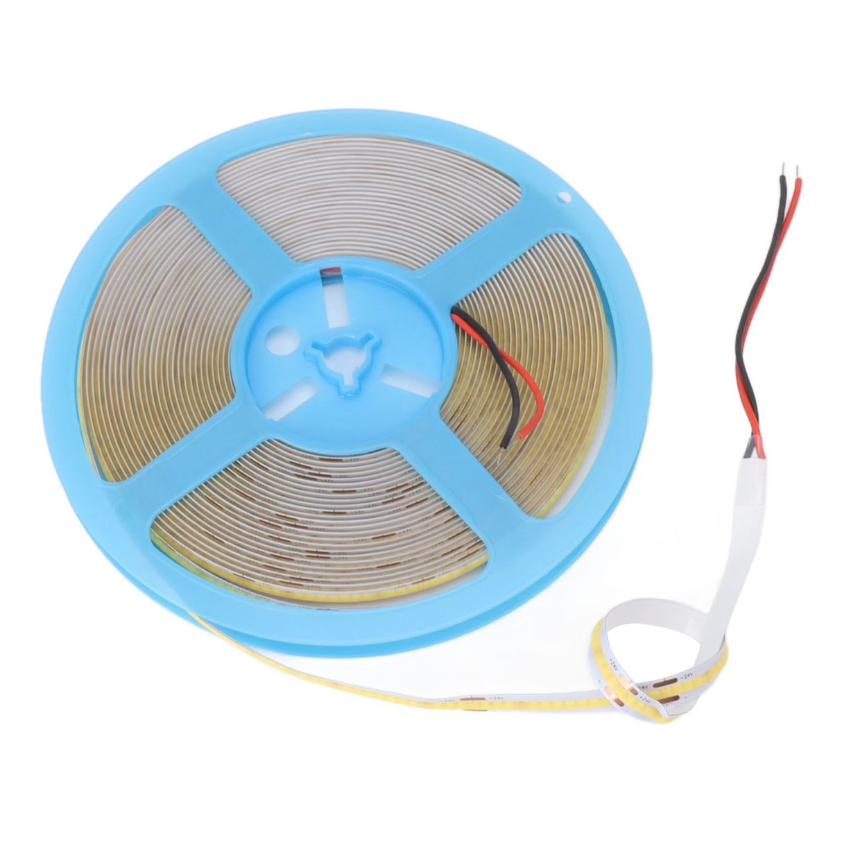 COB LED Strip Light 320LEDs 110lm Adhesive Uniform Natrual Flexible Tape Light for Indoor Home Cabinet 24V 32.8ft 6000K White Light