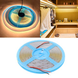 COB LED Strip Light 320LEDs 110lm Adhesive Uniform Natrual Flexible Tape Light for Indoor Home Cabinet 24V 32.8ft 3000K Warm Light
