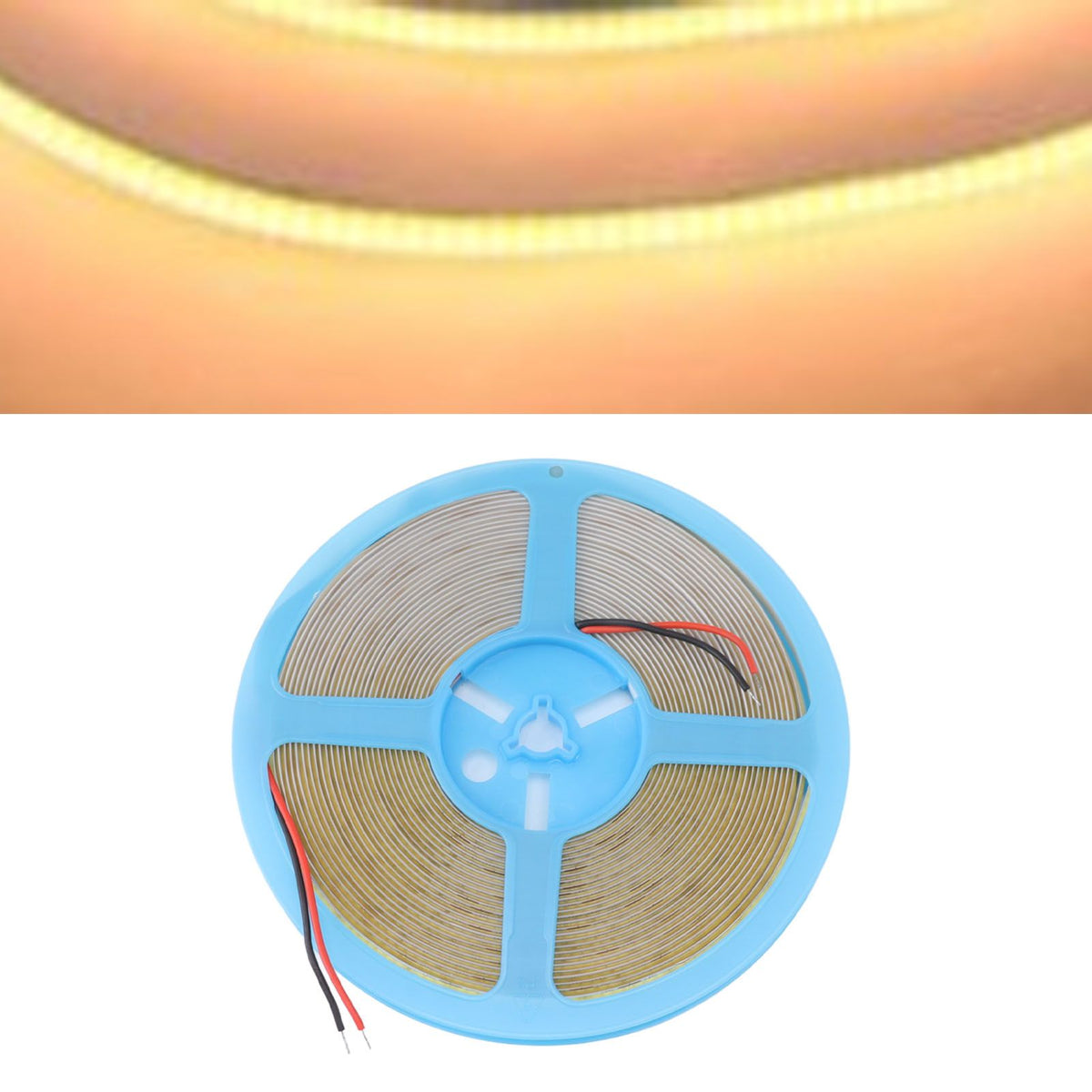 COB LED Strip Light 320LEDs 110lm Adhesive Uniform Natrual Flexible Tape Light for Indoor Home Cabinet 24V 32.8ft 3000K Warm Light