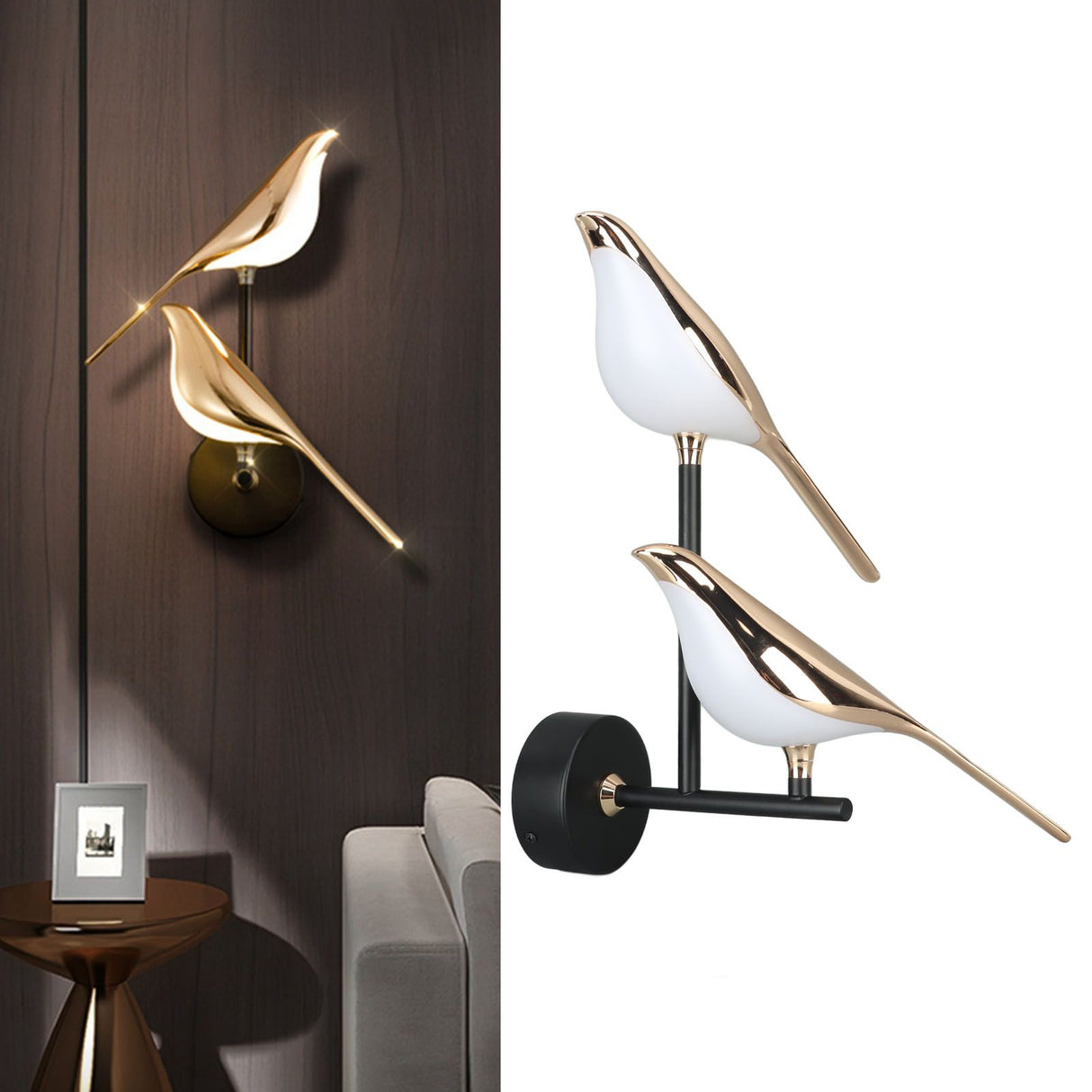 Nordic Bird Wall Lamp 4500K Natural Light Modern Decorative LED Wall Light for Livingroom Bedroom 85‑265V